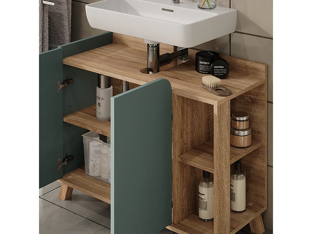 Mobiletto per lavabo sonoma/blu 80x35x65 karen