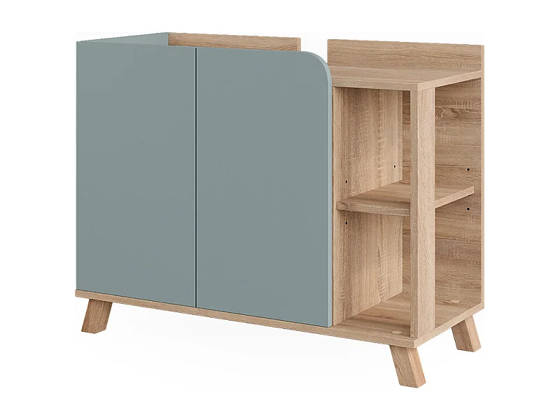 Meuble sous vasque sonoma/bleu 80x35x65 karen