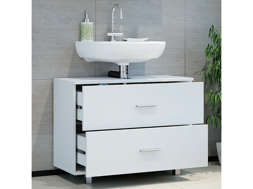 Mobile sottolavabo per bagno bianco 80x33x60.8 ilias
