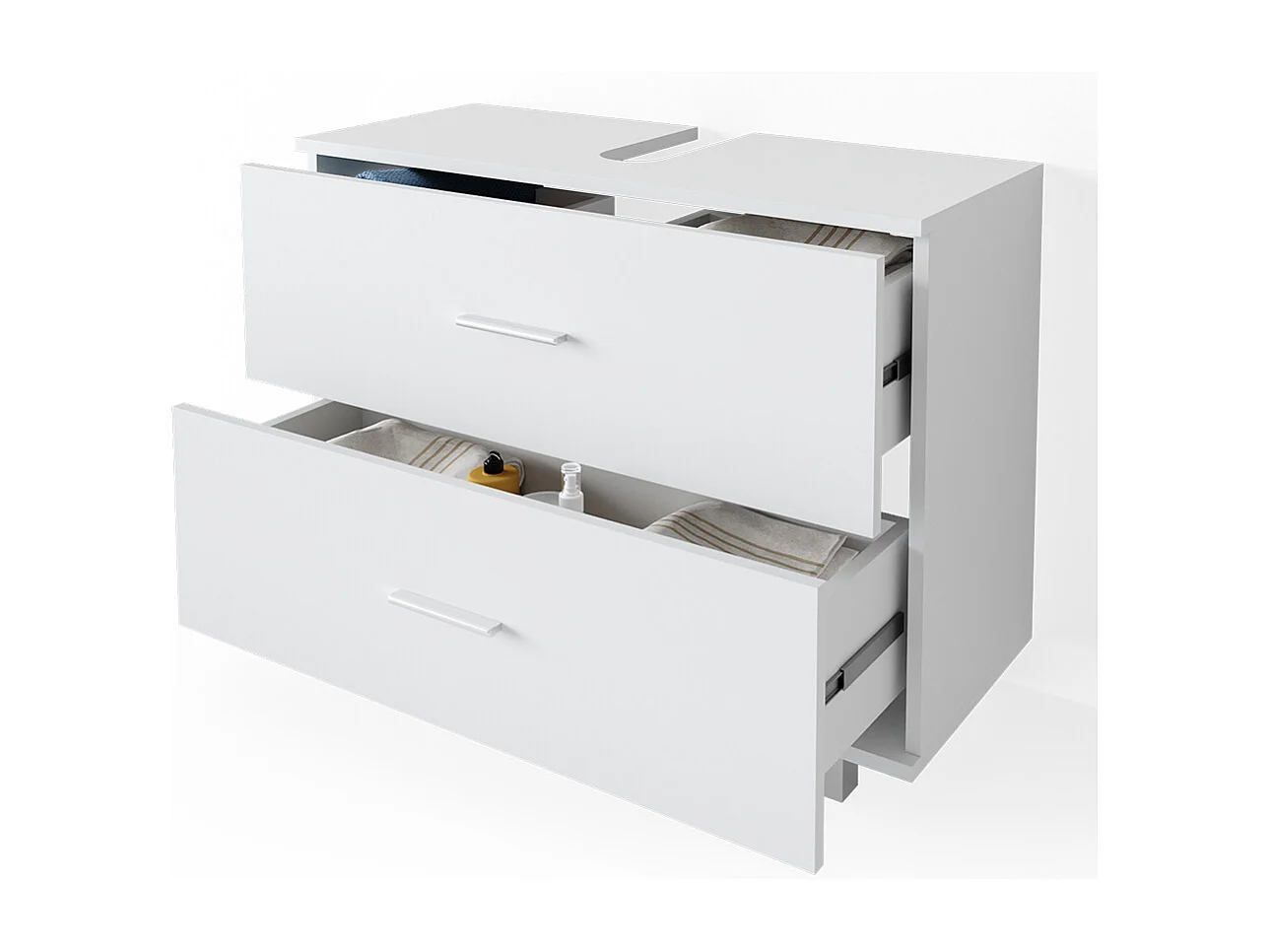 Mobile sottolavabo per bagno bianco 80x33x60.8 ilias