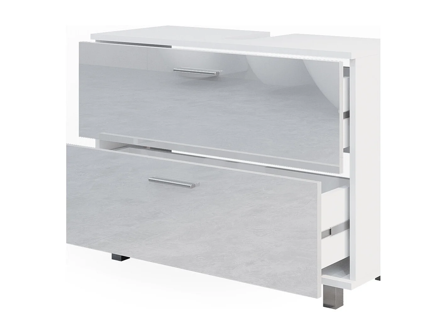 Szafka na wannę biały wysoki połysk 80x33x60.8 ilias