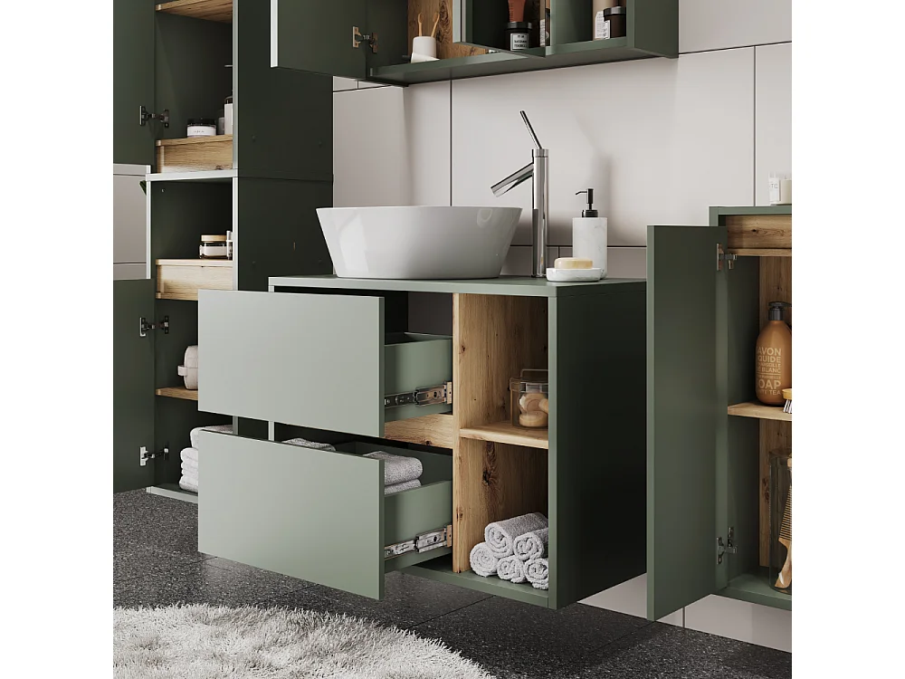 Waschbeckenunterschrank grün/artisan 80x46x60 viola