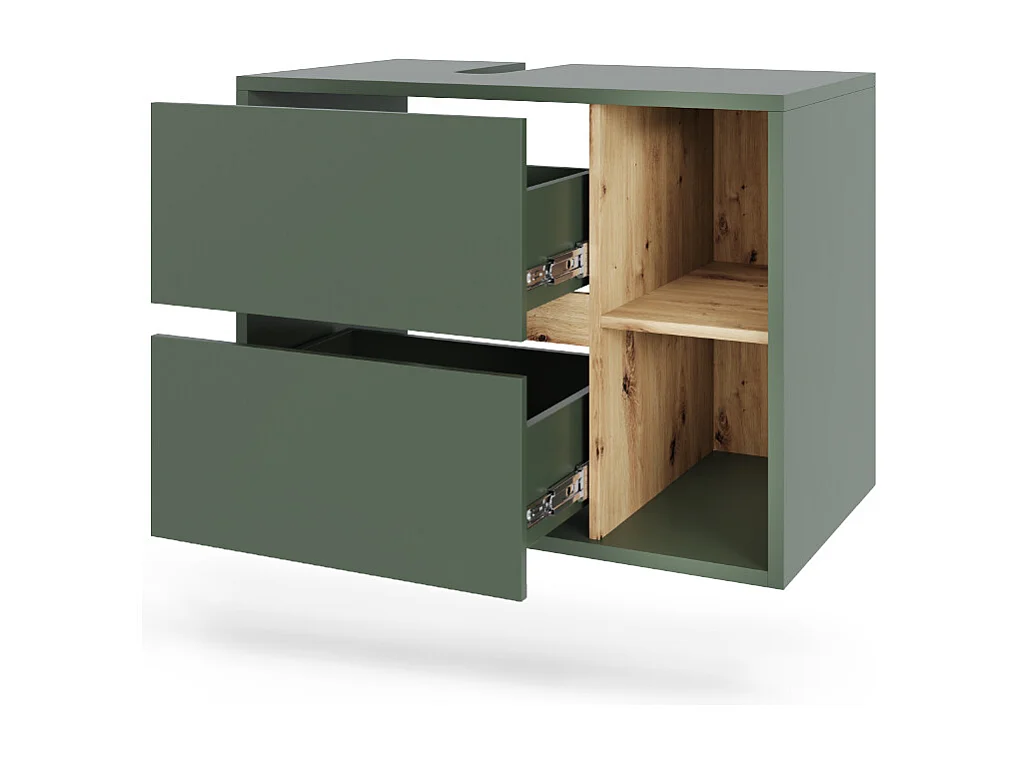 Meuble sous vasque vert/artisan 80x46x60 viola