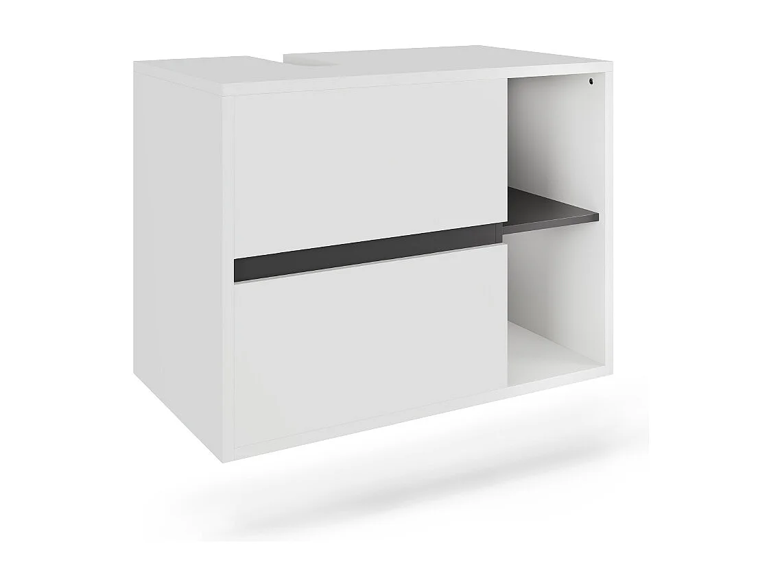 Meuble sous vasque blanc/gris 80x46x60 viola