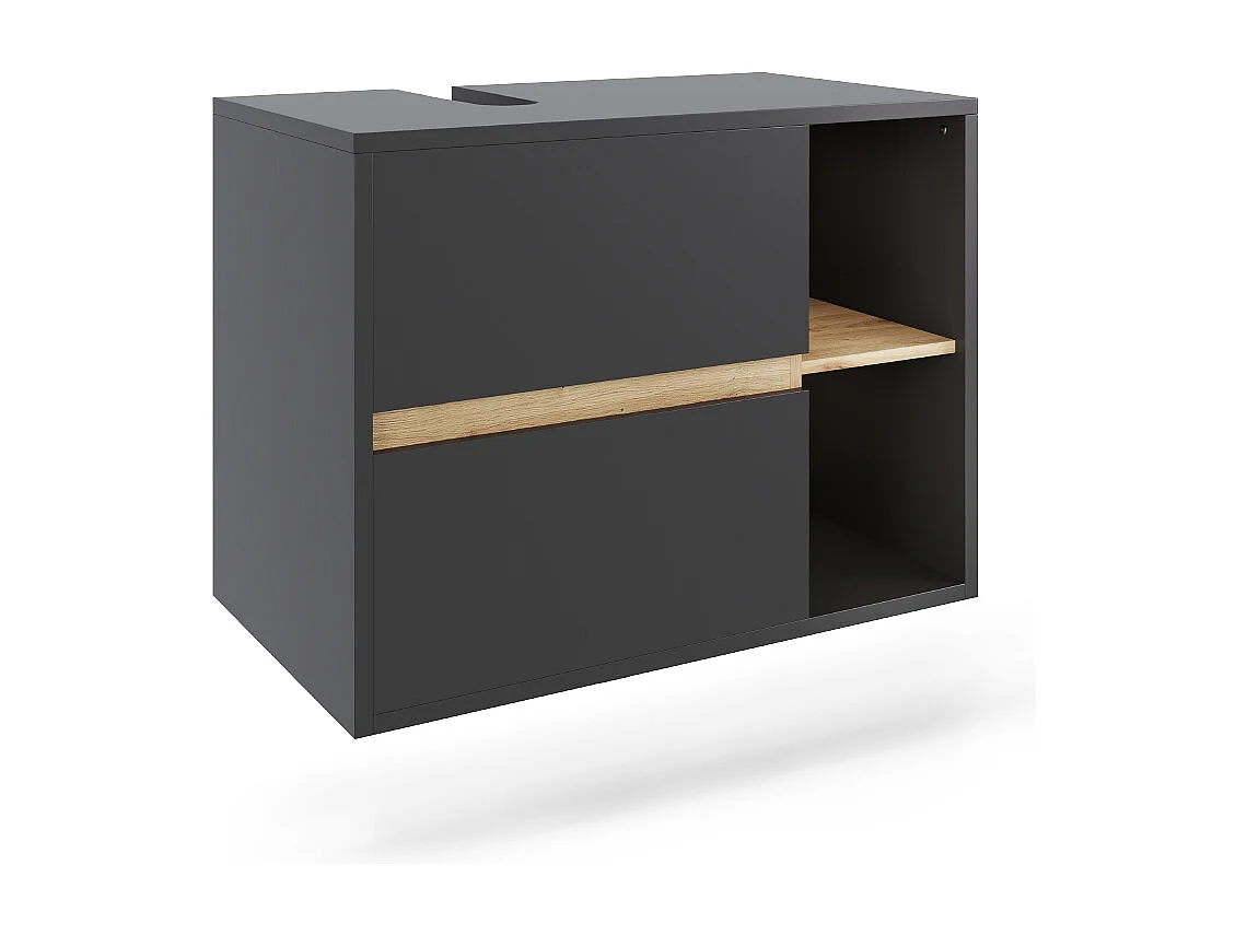 Mobiletto per lavabo grigio/artisan 80x46x60 viola