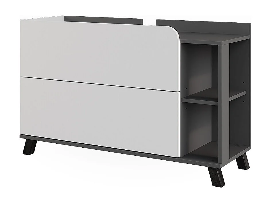 Meuble sous vasque anthracite/blanc 100x35x65 karen