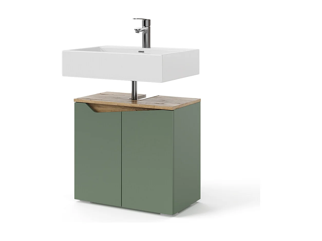 Mueble bajo lavabo verde/artesano 60x35x57.5 marelle