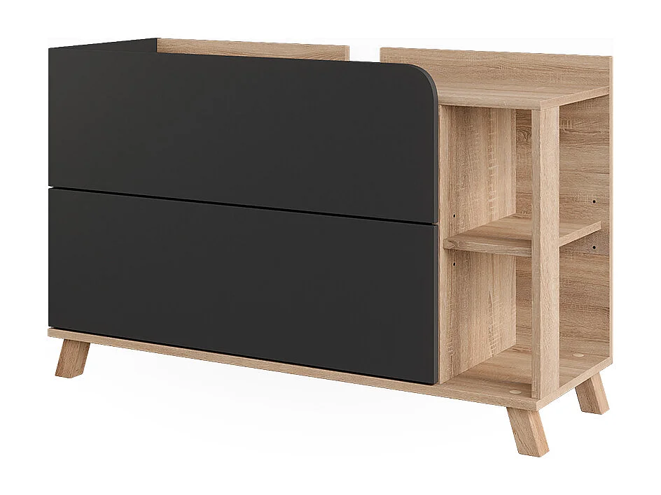 Meuble sous vasque sonoma/anthracite 100x35x65 karen