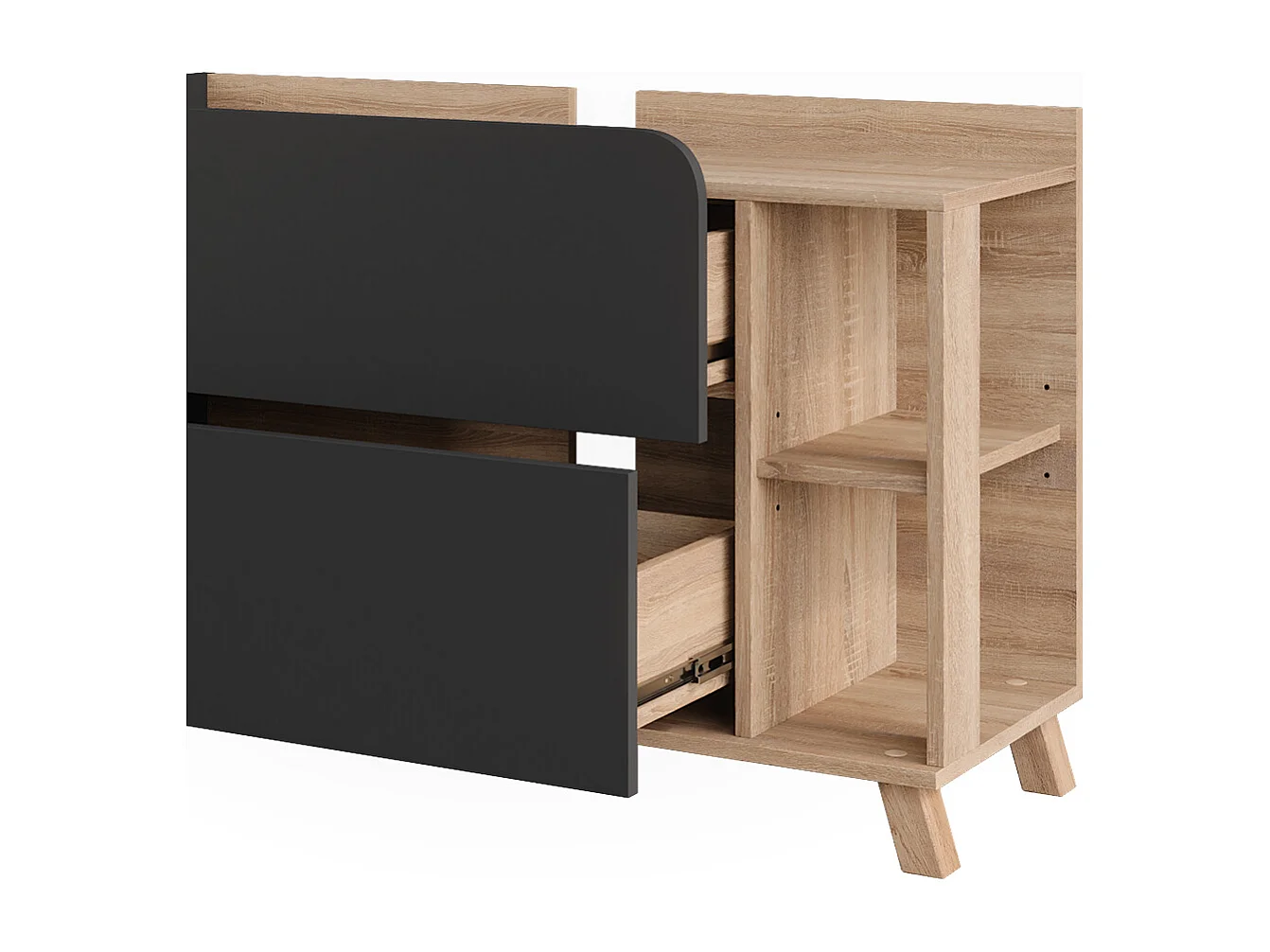 Meuble sous vasque sonoma/anthracite 100x35x65 karen