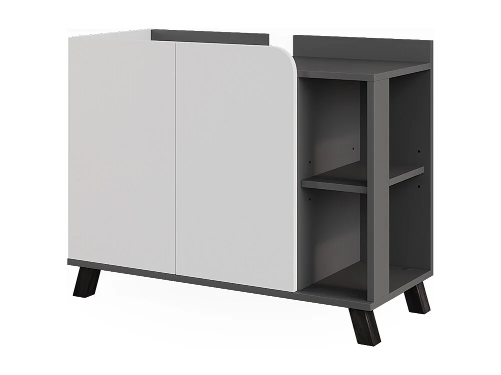 Meuble sous-lavabo anthracite/blanc 80x35x65 karen