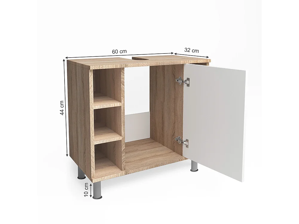 Meuble sous vasque simple sonoma 60x32x54 fynn