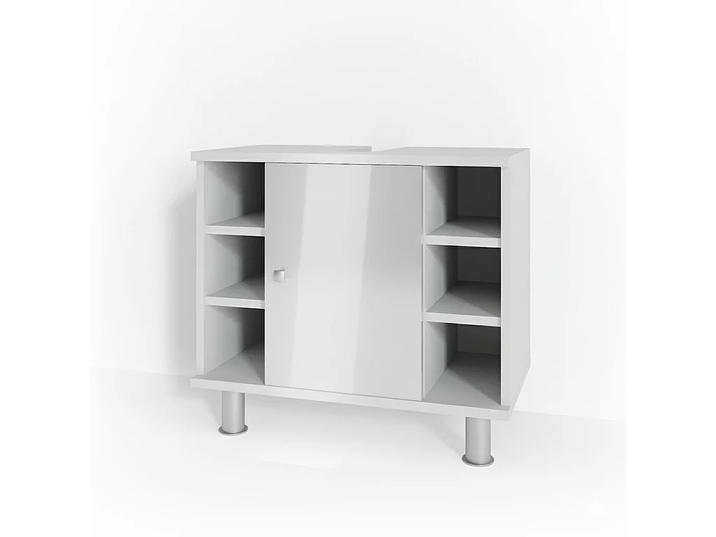 Szafka pod umywalkę biały wysoki połysk 60x32x54 fynn