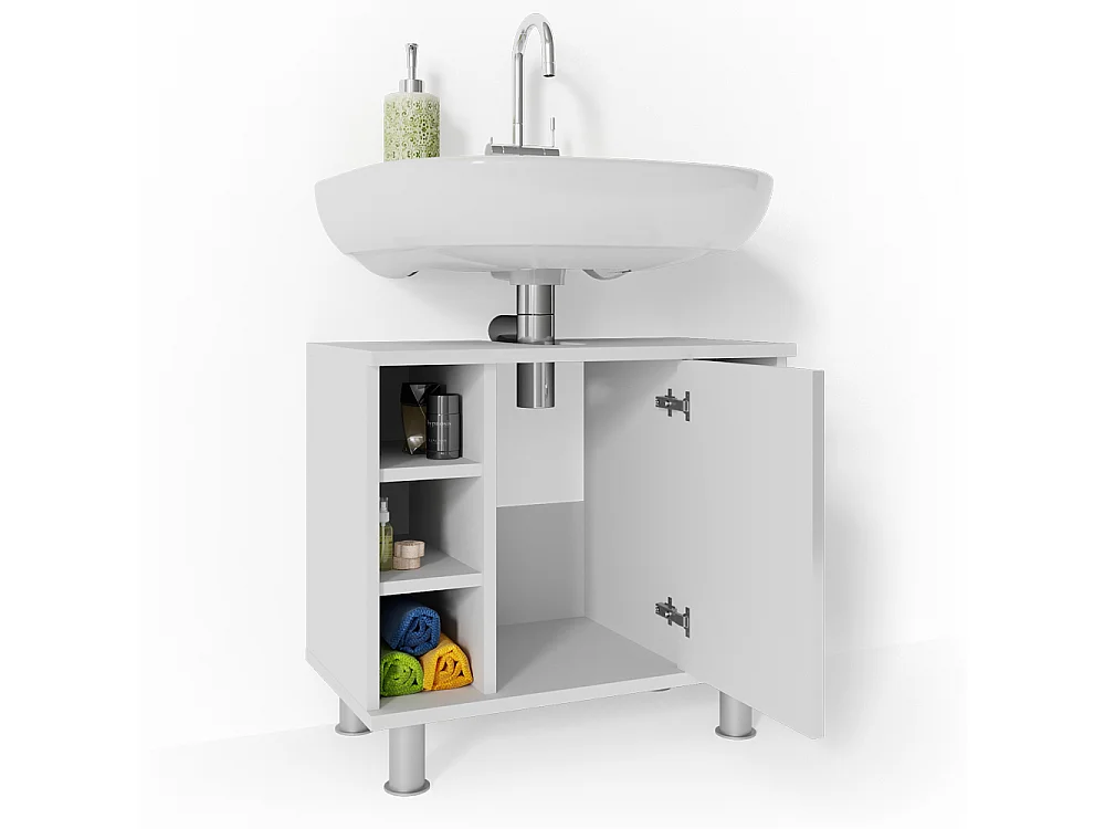 Szafka pod umywalkę biały wysoki połysk 60x32x54 fynn