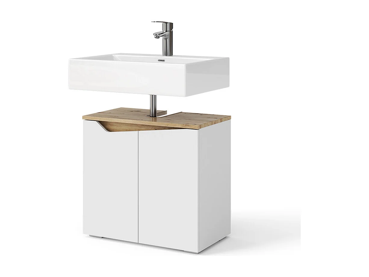 Waschbeckenunterschrank weiß/artisan 60x35x57.5 marelle