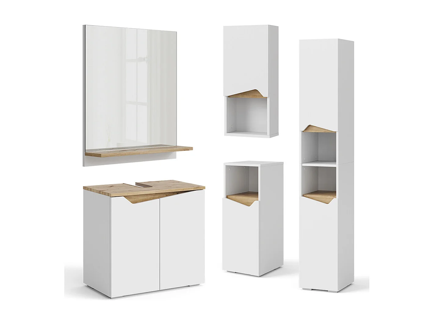 Waschbeckenunterschrank weiß/artisan 60x35x57.5 marelle