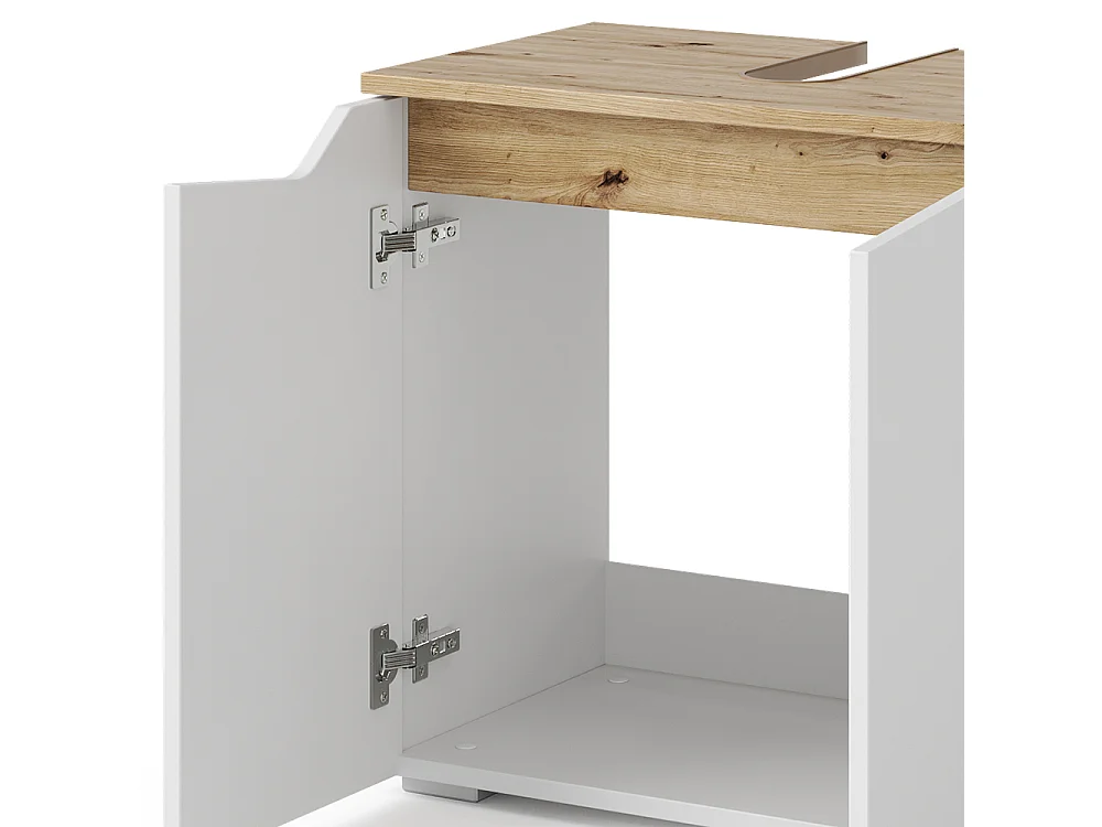 Meuble sous vasque simple blanc/artisan 60x35x57.5 marelle