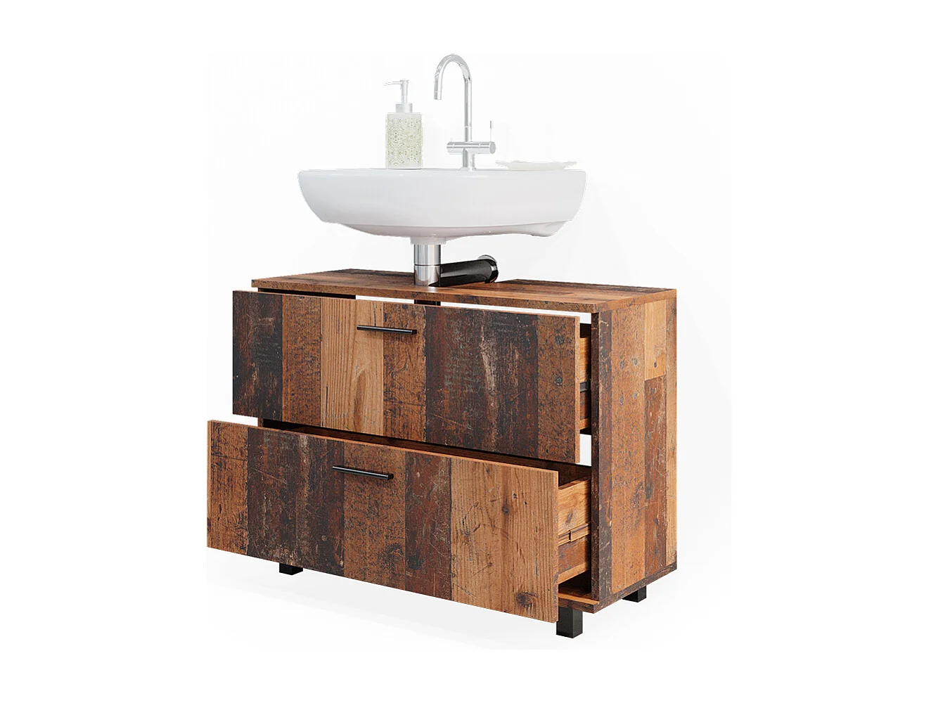 Mobile sottolavabo per bagno rovere rustico 80x33x60.8 ilias