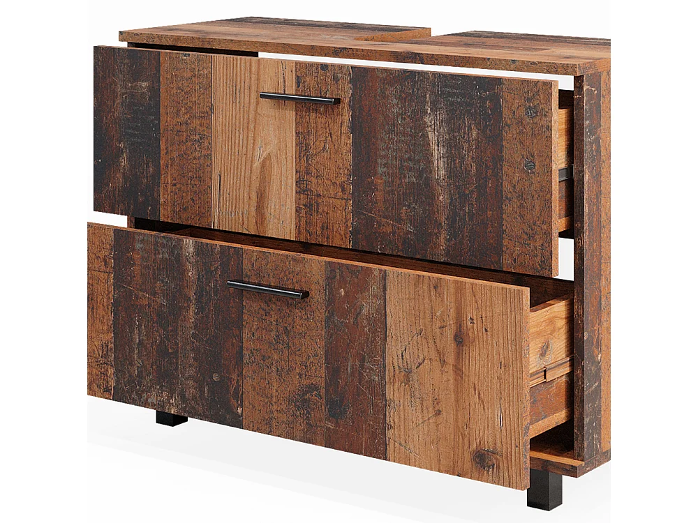 Meuble sous vasque simple chêne rustique 80x33x60.8 ilias