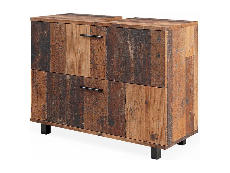 Meuble sous vasque simple chêne rustique 80x33x60.8 ilias