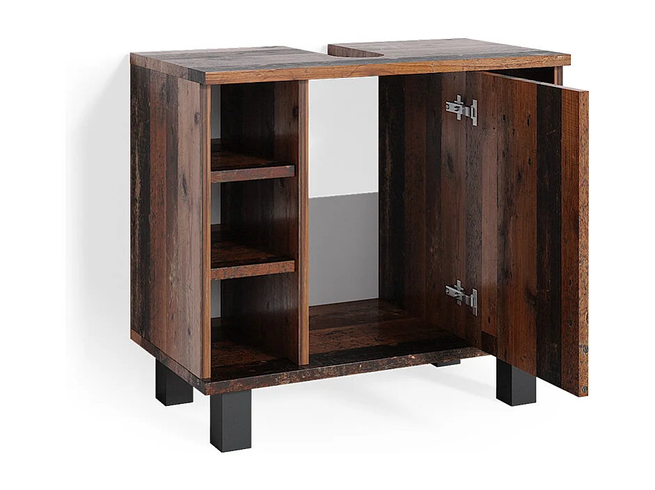 Meuble sous vasque simple bois antique 60x32x54 fynn