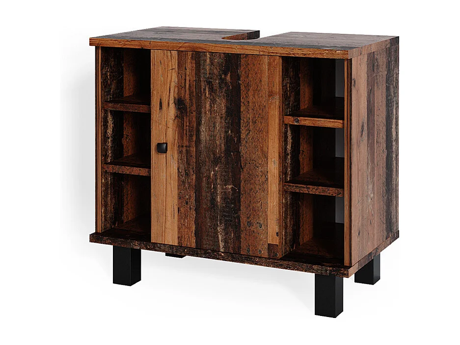Meuble sous vasque simple bois antique 60x32x54 fynn