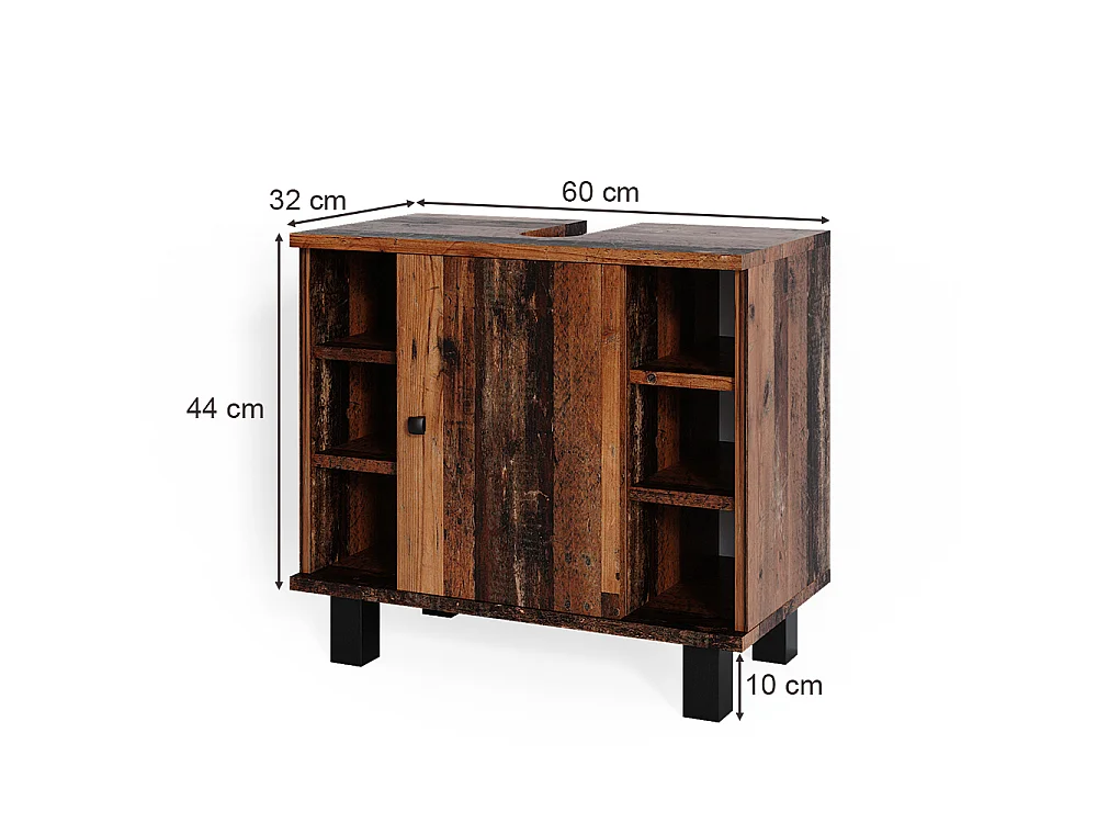 Szafka pod umywalkę drewno antyczne 60x32x54 fynn