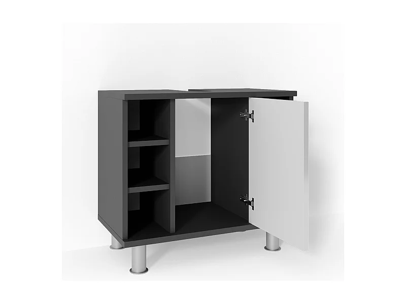 Meuble sous vasque simple anthracite 60x32x54 fynn
