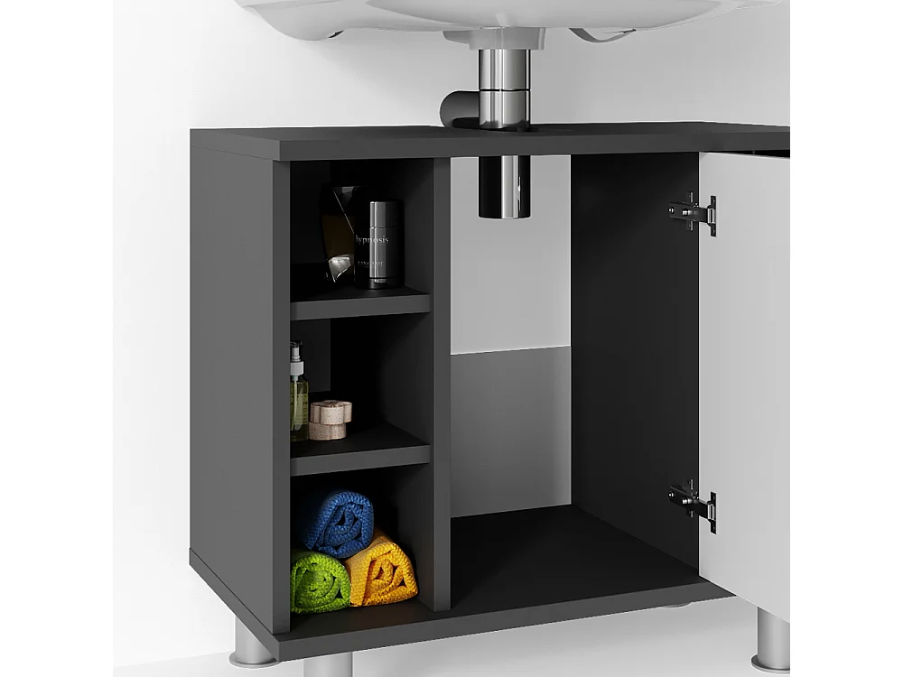 Meuble sous vasque simple anthracite 60x32x54 fynn