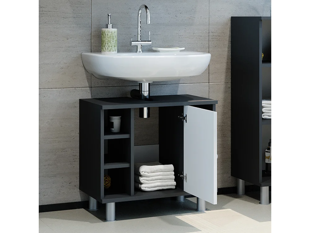 Meuble sous vasque simple anthracite 60x32x54 fynn