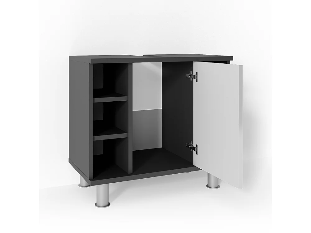 Meuble sous vasque simple anthracite 60x32x54 fynn