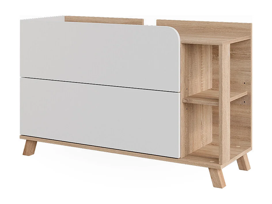Meuble sous vasque sonoma/blanc 100x35x65 karen
