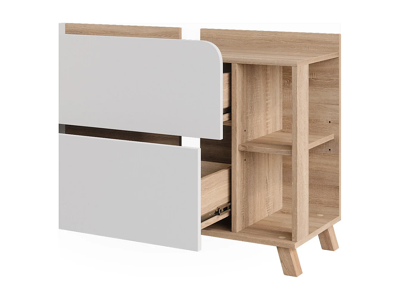Meuble sous vasque sonoma/blanc 100x35x65 karen