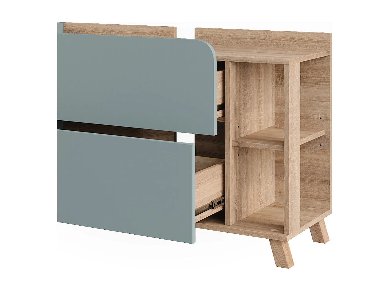 Meuble sous vasque sonoma/bleu 100x35x65 karen