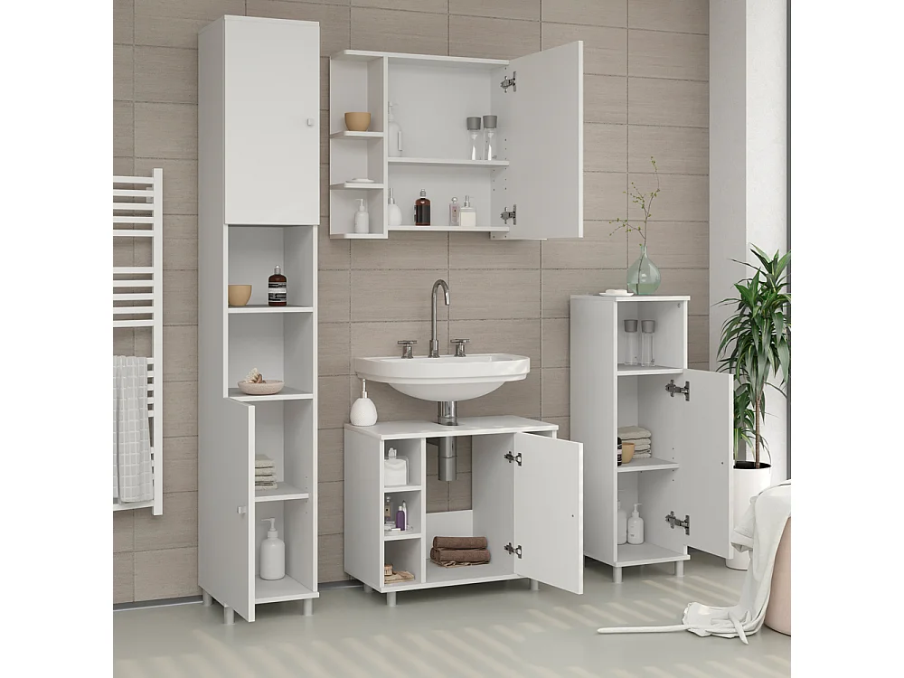 Meuble sous vasque simple blanc 60x32x54 fynn