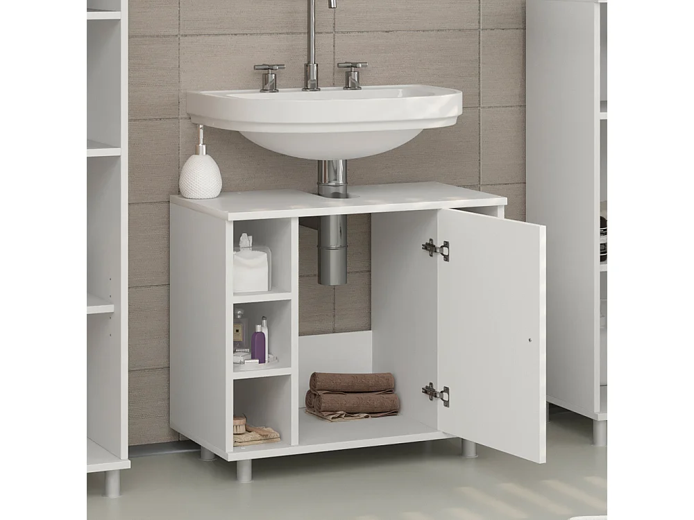 Meuble sous vasque simple blanc 60x32x54 fynn