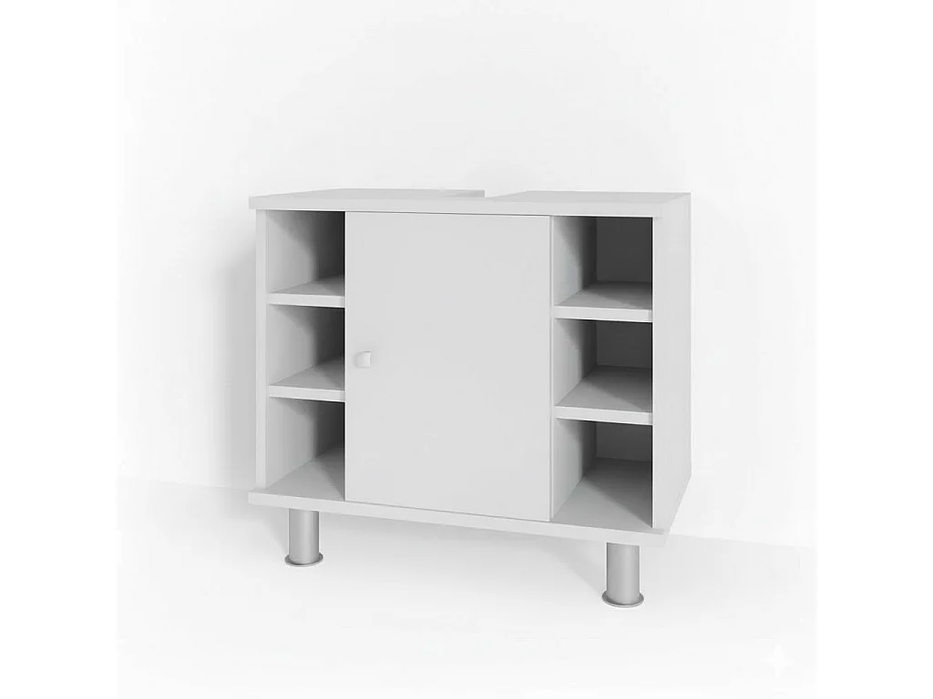 Meuble sous vasque simple blanc 60x32x54 fynn