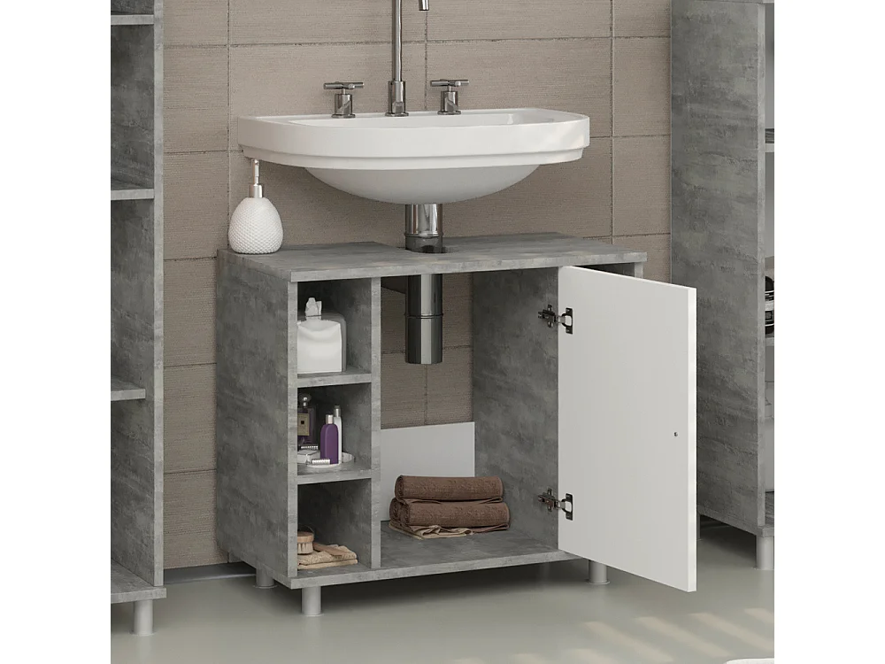 Meuble sous vasque simple béton 60x32x54 fynn