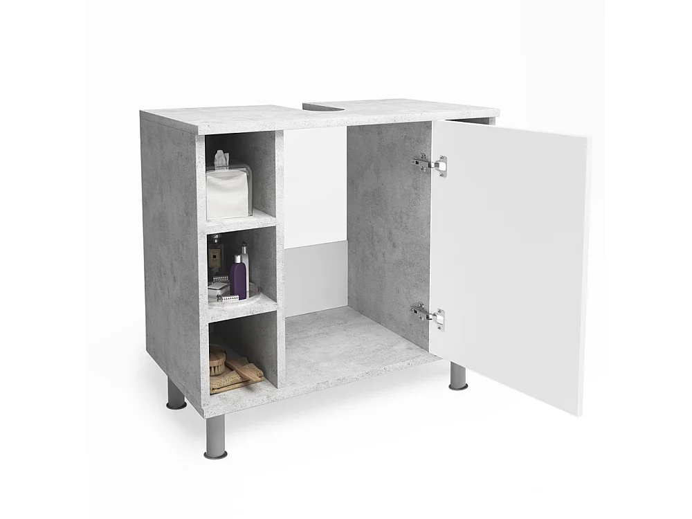 Meuble sous vasque simple béton 60x32x54 fynn