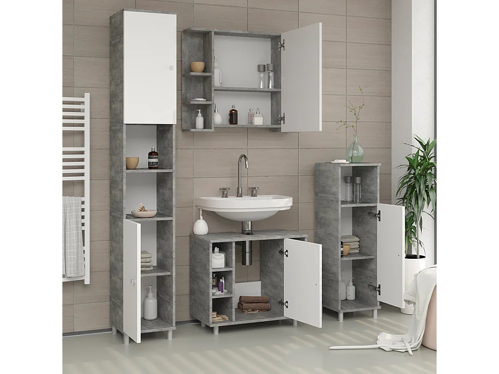 Meuble sous vasque simple béton 60x32x54 fynn