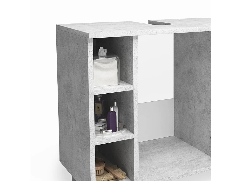 Meuble sous vasque simple béton 60x32x54 fynn