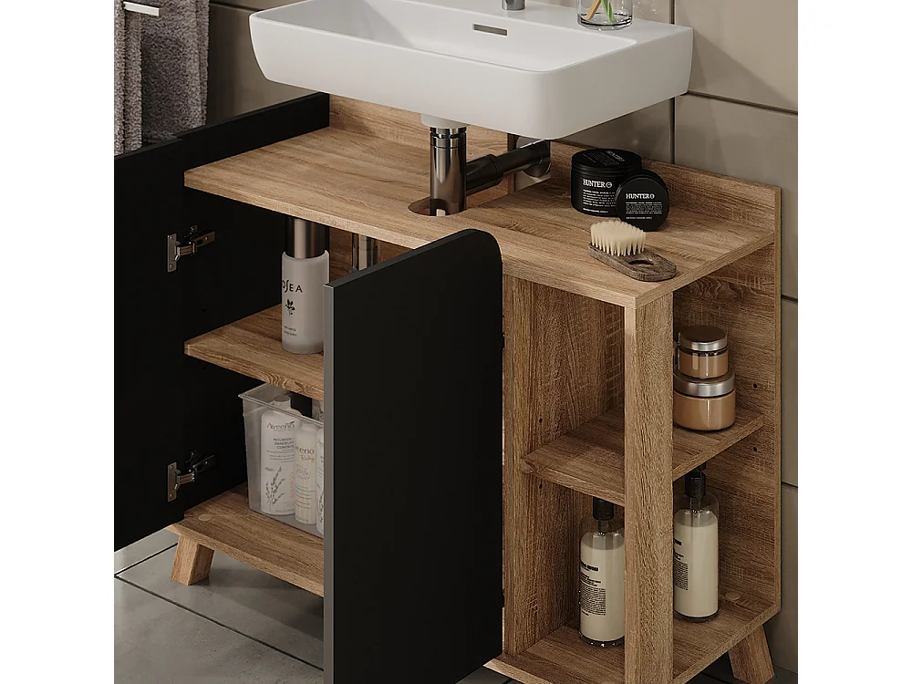 Meuble sous vasque sonoma/anthracite 80x35x65 karen