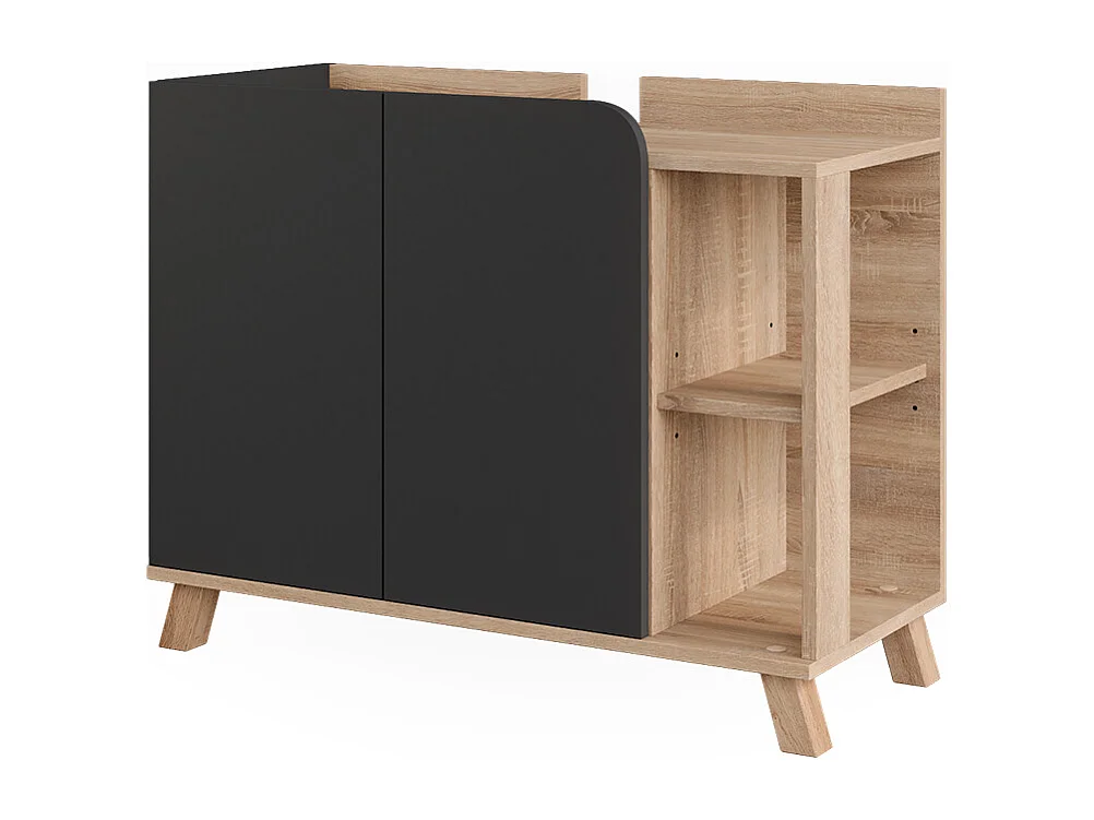Meuble sous vasque sonoma/anthracite 80x35x65 karen