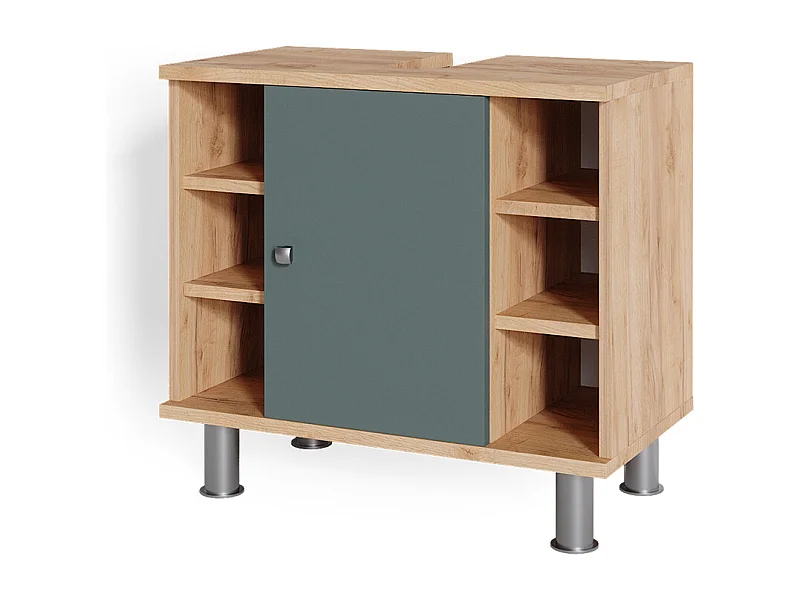 Wastafelonderkast groen/gouden eik 60x32x54 fynn