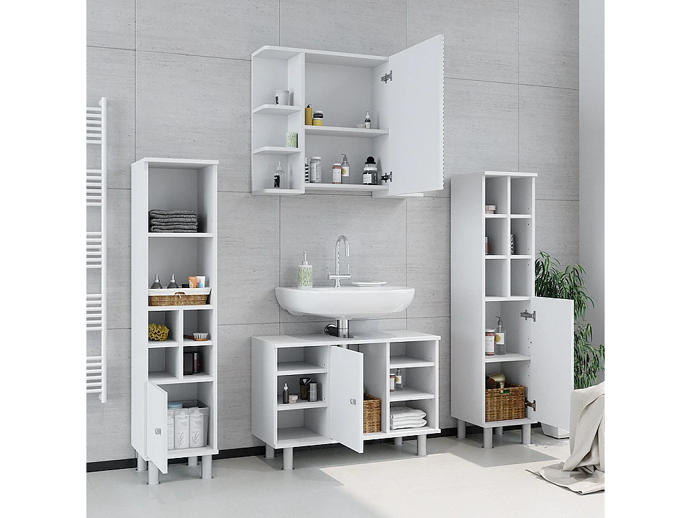 Mobile sottolavabo per bagno bianco 80x32x54 fynn