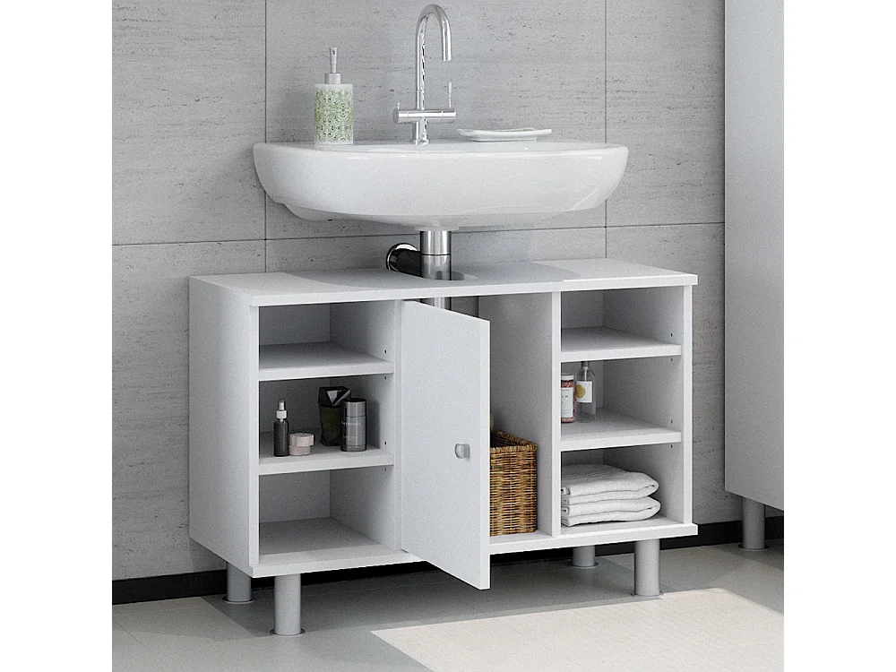 Mobile sottolavabo per bagno bianco 80x32x54 fynn