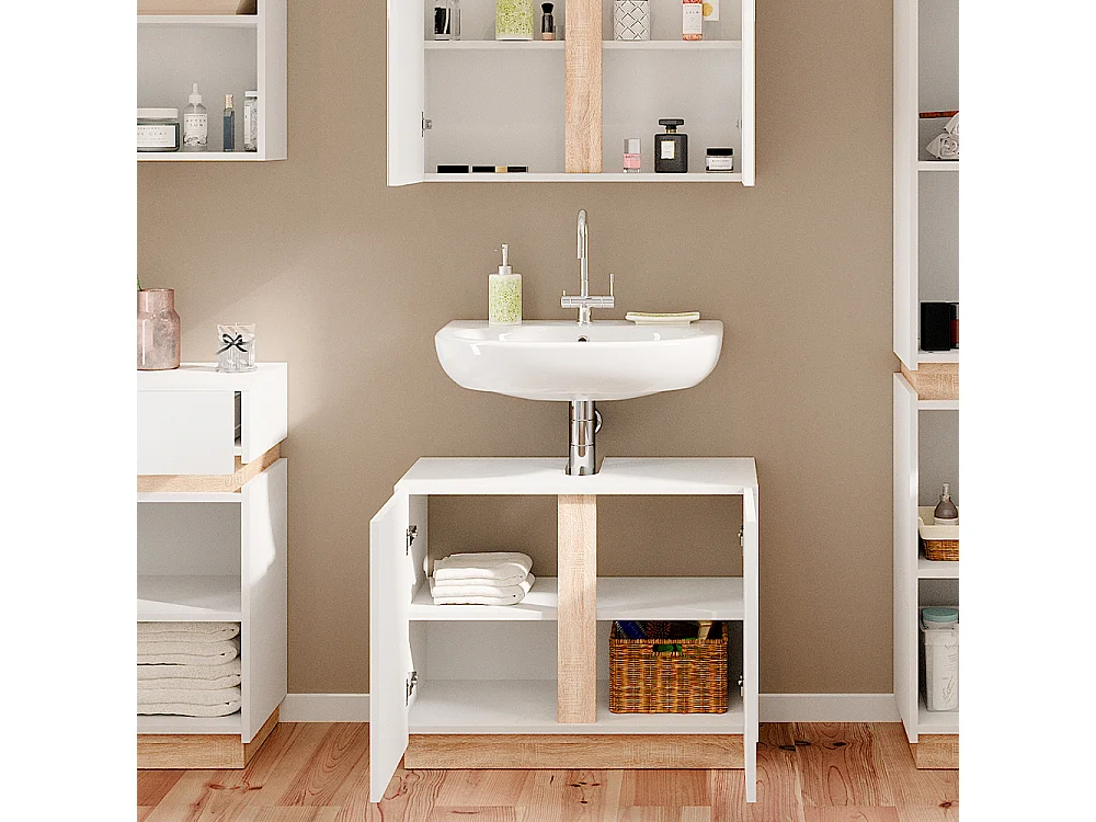 Mobile sottolavabo per bagno bianco 70.4x34.6x55.5 gloria