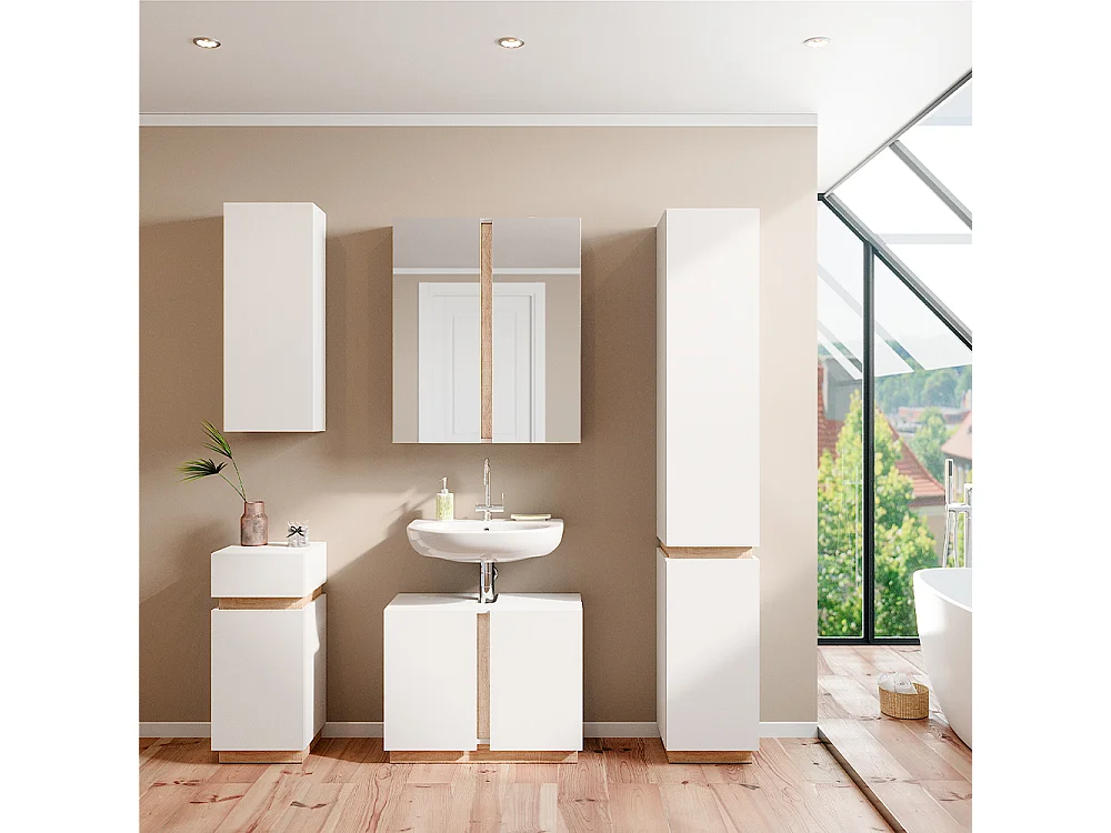 Meuble sous vasque simple blanc 70.4x34.6x55.5 gloria