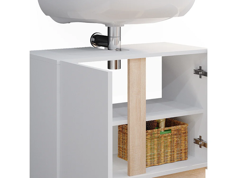 Meuble sous vasque simple blanc 70.4x34.6x55.5 gloria