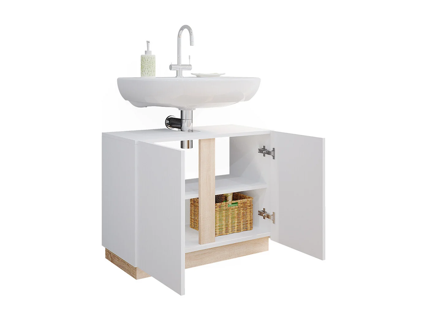 Meuble sous vasque simple blanc 70.4x34.6x55.5 gloria