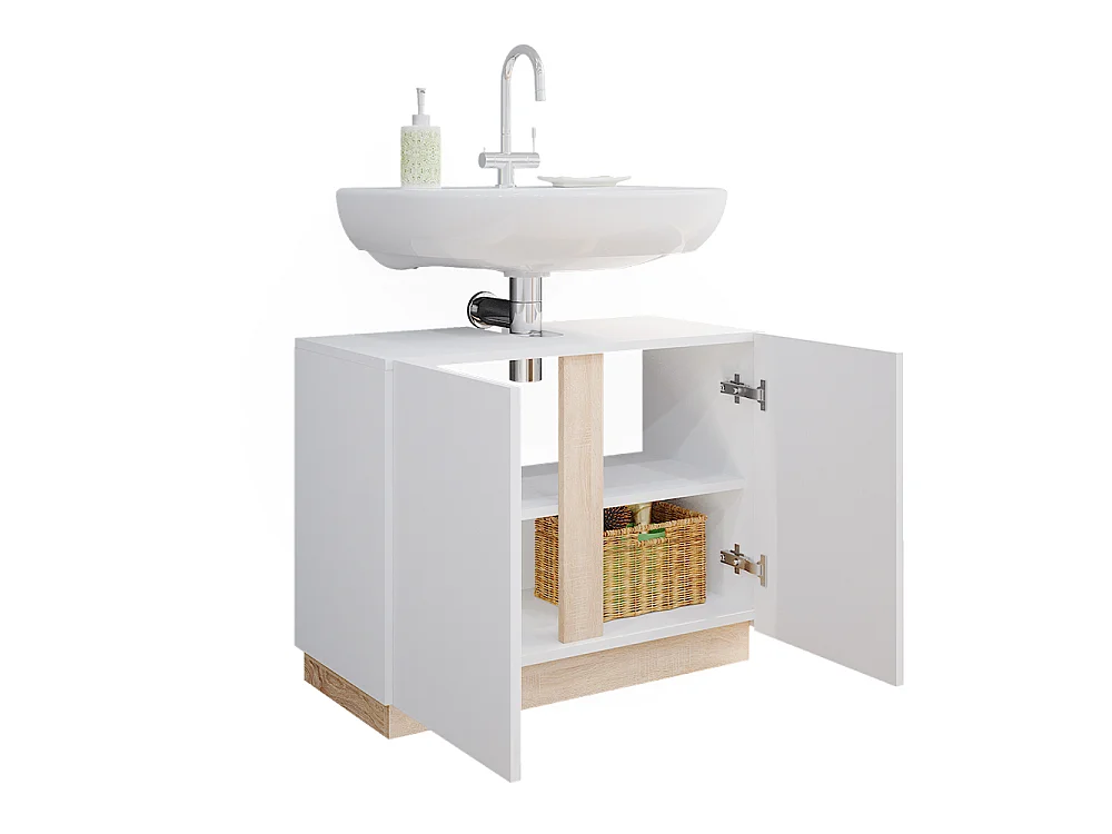 Szafka pod umywalkę biały 70.4x34.6x55.5 gloria